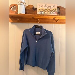 Stitches Women's Blue Zip-Up Sweater